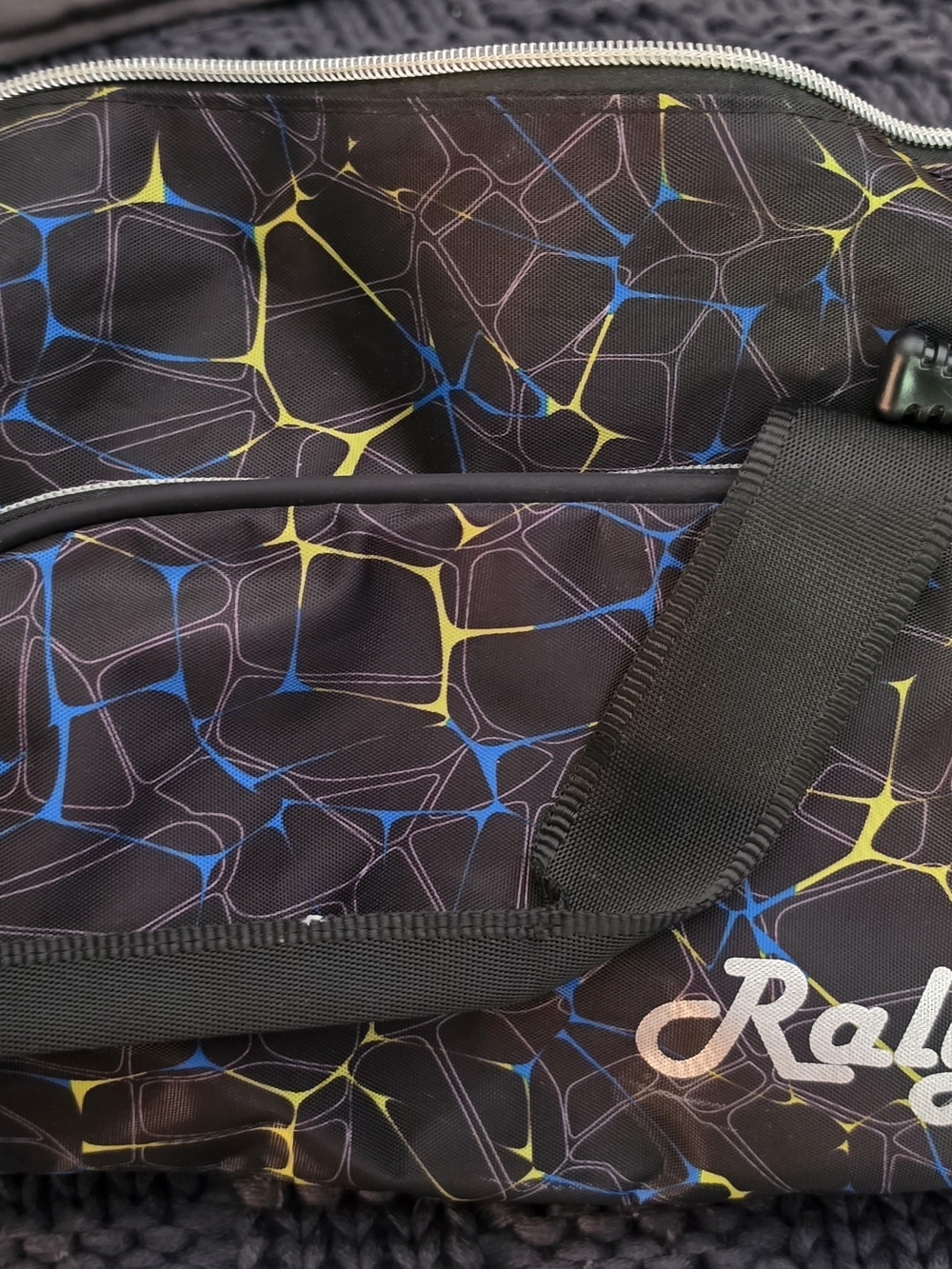 Black Patterned Gym Duffel Bag